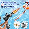UROINT Electric Water Gun for Kids, Transparent Automatic WaterGun Blaster Toys with Led Light, Electric Squirt Guns Long Range Summer Outdoor Pool Party Gifts for Adults Boys Girls (Pistol Black)