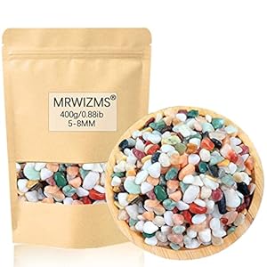 MRWiZMS Sassolini Colorati per Decorazioni Acquario, Sassi Decorativi da Giardino, Ghiaia per Giardino, Ciottoli Decorativi per Vasi, Utilizzate per Piante, Acquari, Decorazioni per la Casa (400)