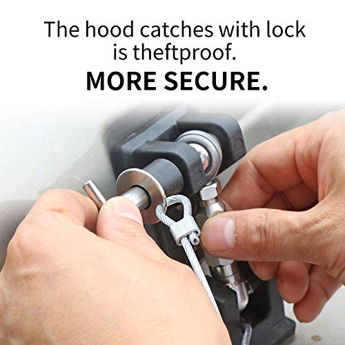 Sukemichi TJ Hood Latches for Jeep Wrangler, Locking Hood Latch for