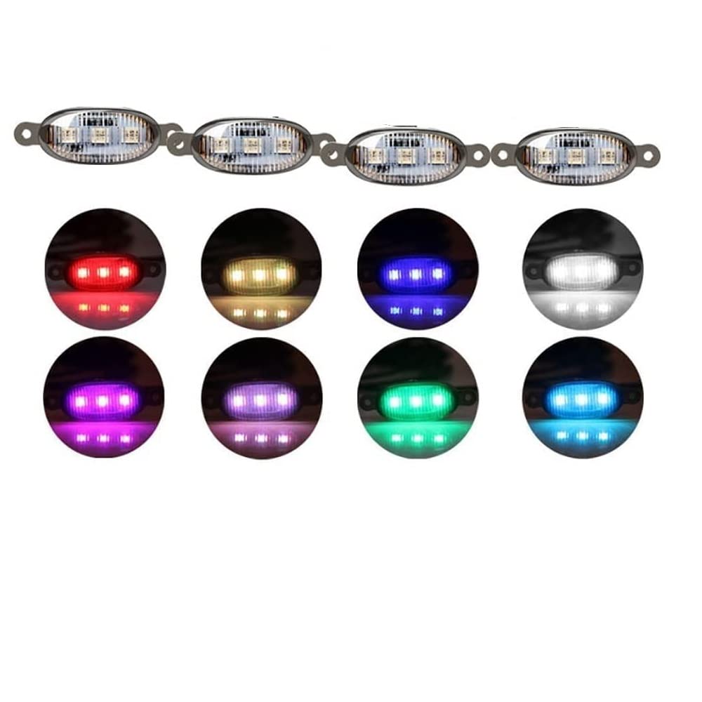CLOUDSALE 4PCS Front Grille LED Lights RGB Style Lens LED Front Grille Running Lights for Universal Fit (App Control).
