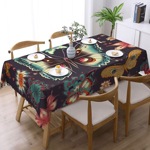 Nappe lavable extérieure papillon pour table rectangulaire carrée étanche