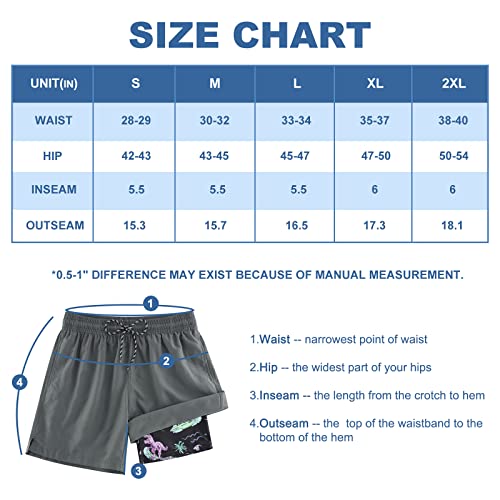 Cozople Mens Compression Swim Shorts Swimwear Stretchy Boxer Brief Liner Swim Trunks Summer Upf Quick Dry Swimming Shorts Hawaii Surfing Dinosaur Surfing Beach Boardshorts #TOP6