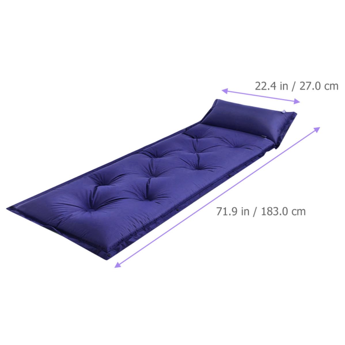Toyvian Colchón de Camping Inflable Portátil Diseño Compacto y Material de Poliéster y PVC para Picnic y Playa, Cómodo y Resistente Humedad