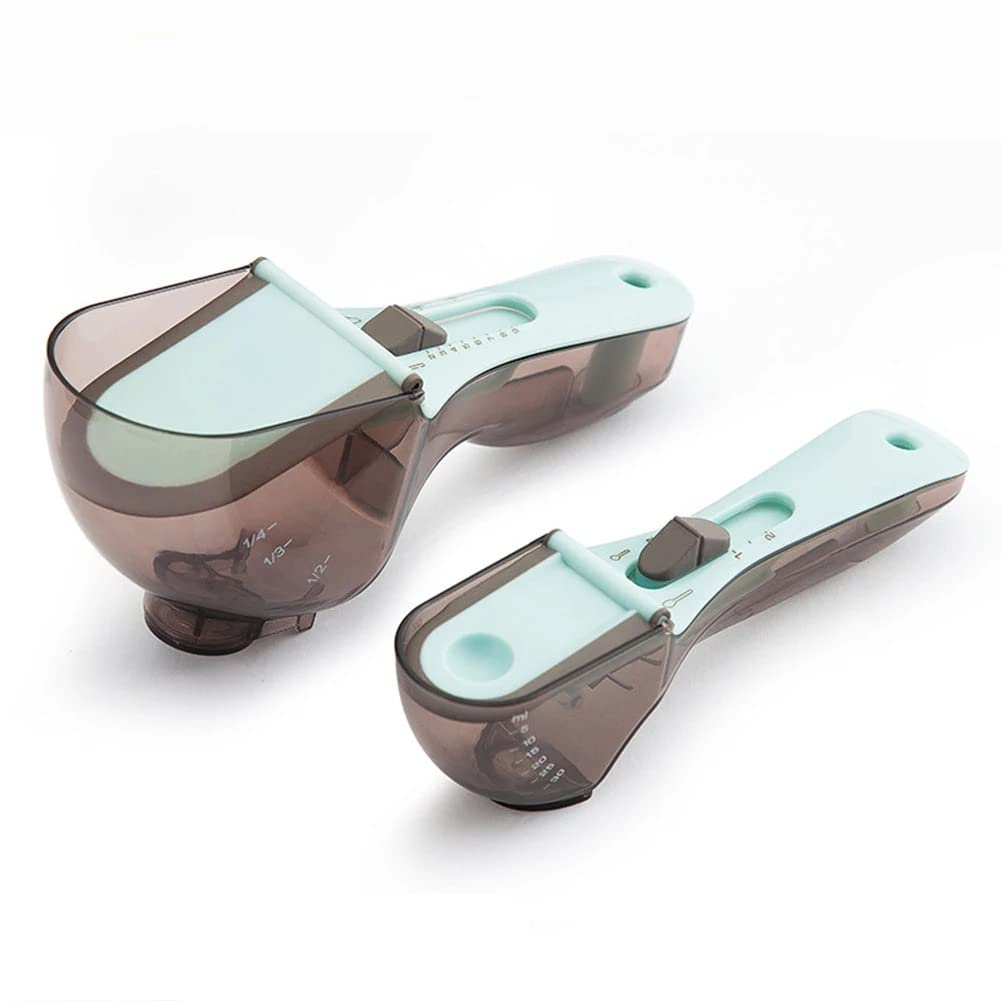 YXSH Tazas Y Cucharas Medidoras Ajustables 2 Piezas Cucharadita Medidora De Plástico Juego De Herramientas De Cocina para Cocinar