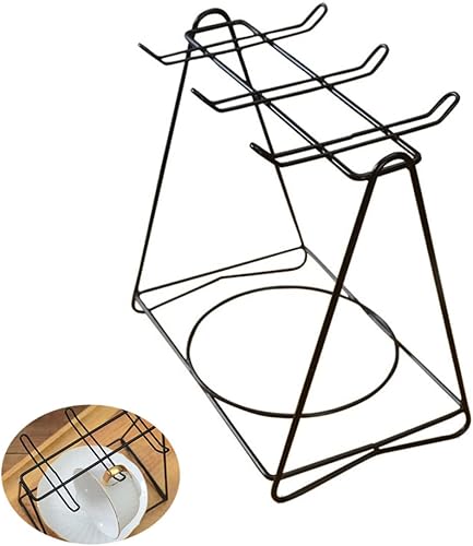 Anneome Soporte de mesa para encimera soporte rústico para té tazas de acero encimera de acero inoxidable para tazas y gabinetes estante organizador