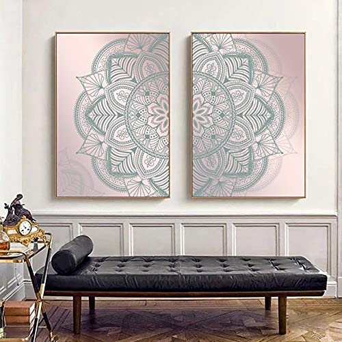 Impression canvas mandala rose tableau abstrait de qualité supérieure 50x70cm - 4
