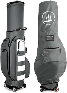 LuusMm Four Wheel Brakeable Golf Bag, Standard Bag, Aviation Bag, Multifunctional Retractable Golf Cart Bag with Rain Cover, Portable Golf Bag for Men And Women