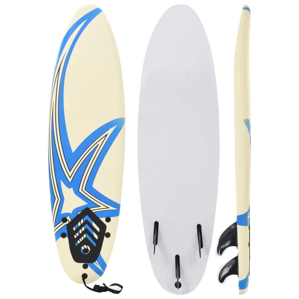 Festnight Tabla de Surf para los Adultos y Niños, con 1 Correa y 3 Aletas Extraíbles de Plástico Diseño de Estrella 170 x 46,8 x 8 cm