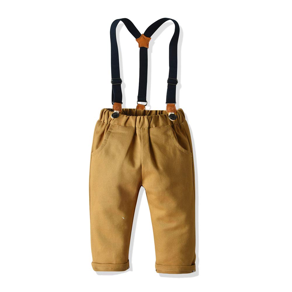 Conjunto de ropa para caballero y bebé, corbatines, camisas + tirantes y pantalones