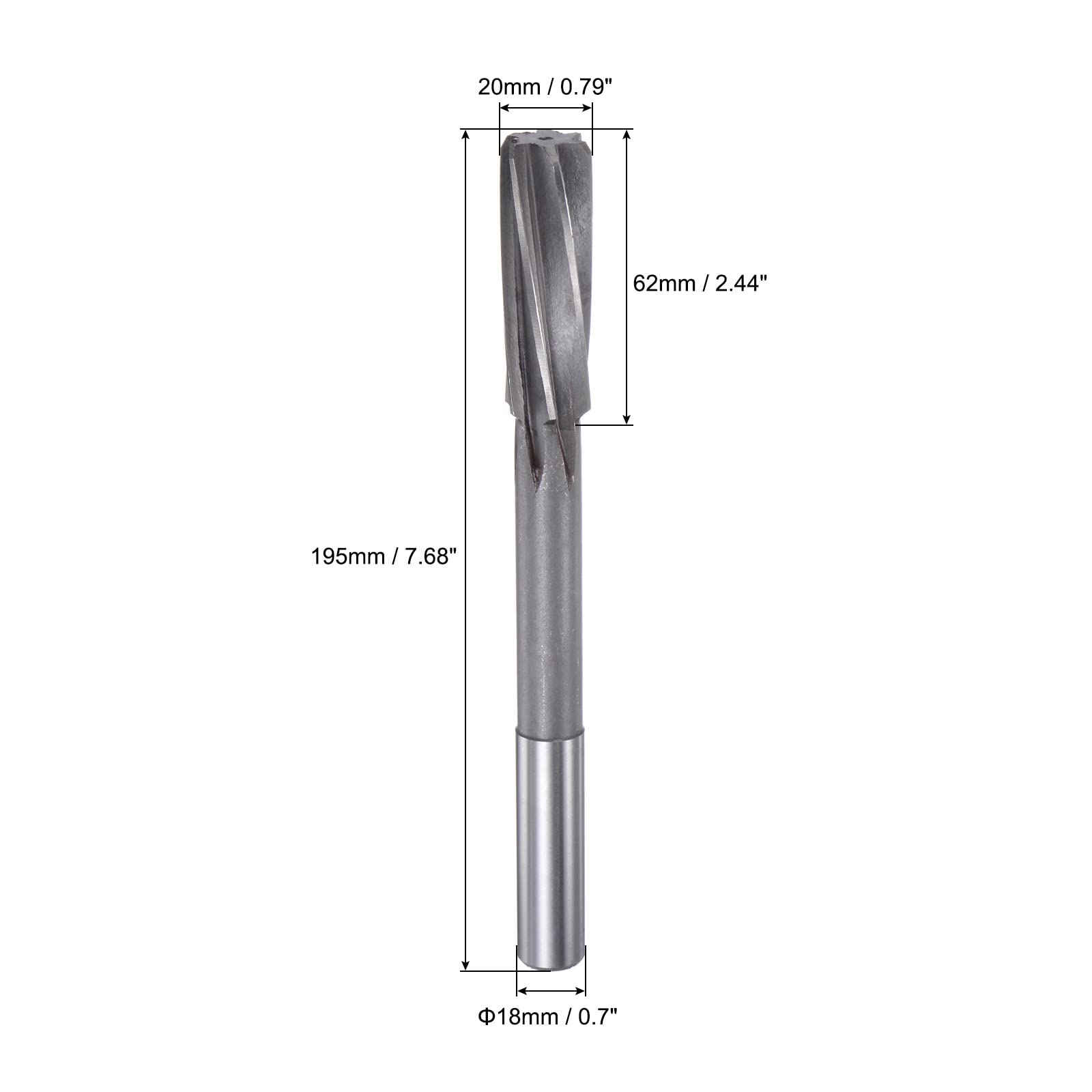 uxcell Chucking Alesatori, 20mm H7 4241 Ad Alta Velocità Acciaio Spirale Flauti Tornio Macchina Alesatore Fresa