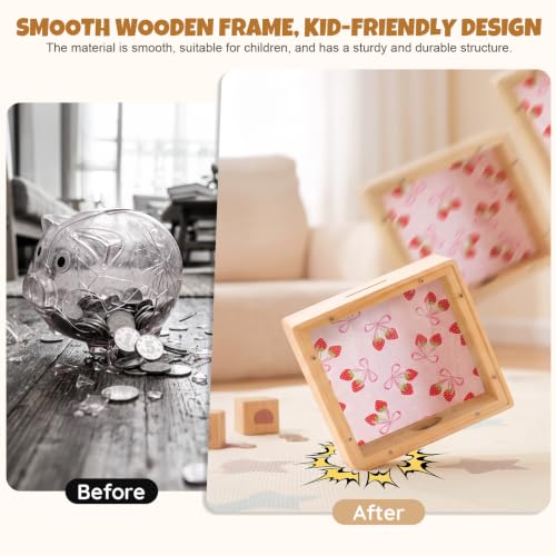 Image of MHJY Wooden Piggy Bank for Kids Personalizable DIY Coin Bank for Girls Boys