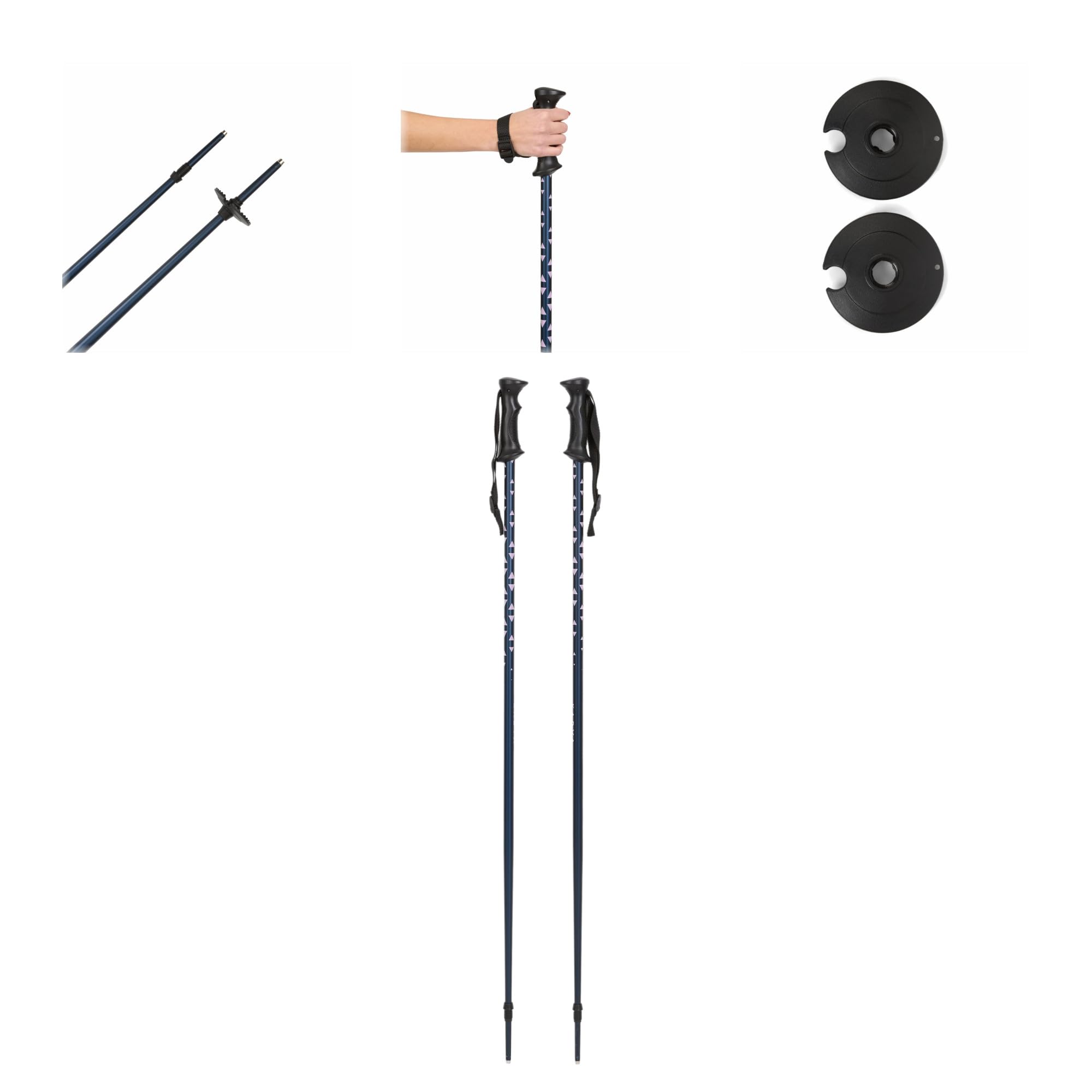 KADVA Aspen Skistöcke Damen Aluminium – Leichte & Robuste Alpin Stöcke (110-125 cm) – Wolframkarbid Spitze – Ergonomischer Griff & Verstellbare Schlaufe – Ski Alpin Frauen