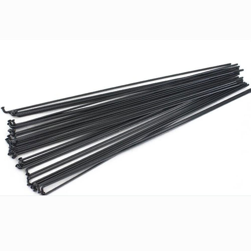Jeu De 36 Rayons Et écrous (mamelons) Pour Vélo - Acier Carbone Noir, Longueur 227 Mm, Filetage 14G - Pour Reconstruction Roue Vélo
