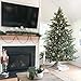 Fraser Hill Farm Woodside Pine Christmas Tree, 7.5 Feet Tall, Artificial Tree with Metal Base Includes White Incandescent Smart Lights, Artificial Holiday Tree Easy to Set Up and Easy to Connect
