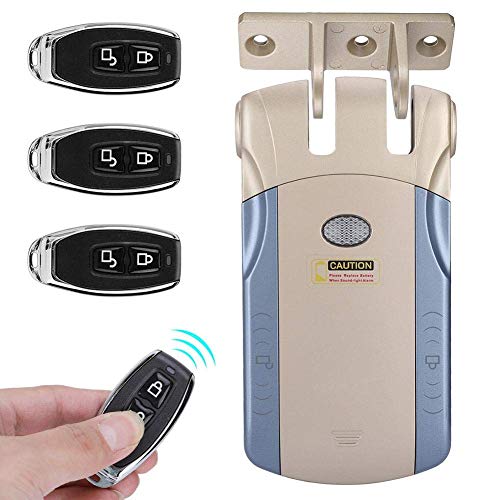 Serratura Smart, Telecomando Serratura Elettronica, Sicurezza domestica telecomando senza chiave invisibile con serratura elettronica telecomando touch locked & unlock(Oro)