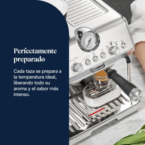 Miniatura 5 de De Longhi La Specialista Arte Ec9155.W, Cafetera Expresso Manual, Tecnología De Molido Con Sensor Y 8 Ajustes, Control Activo De La Temperatura, Espumador De Leche Mylatte Art, 1550 W, Blanco