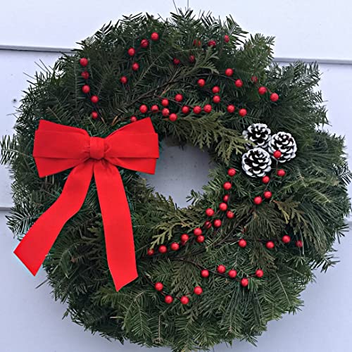 Jen's Wreaths Traditional 18 Inch Fresh Balsam Fir Christmas Wreath