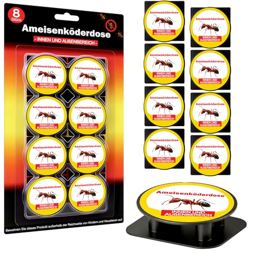8 Stück Ameisenköderdose - Ameisenköder Ameisenfalle für Innen und Außen, Ameisen Köderdose Klebefalle Geruchslos für Küche, Haus, Vorratskammer