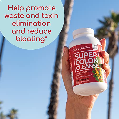 Health Plus Super Colon Cleanse Digestive Support | Constipation Relief to Reduce Bloating with Probiotics, Senna Leaf, & Psyllium Husk | 3 Cleanses, 120 Capsules - Image 7