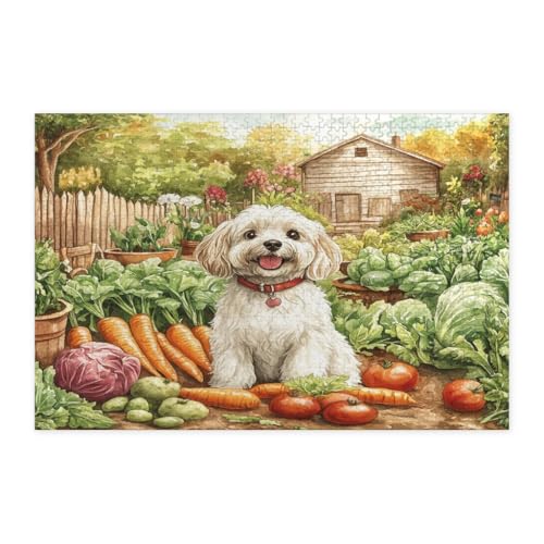 Rompecabezas de perro habanero en la granja para un entretenimiento creativo en casa