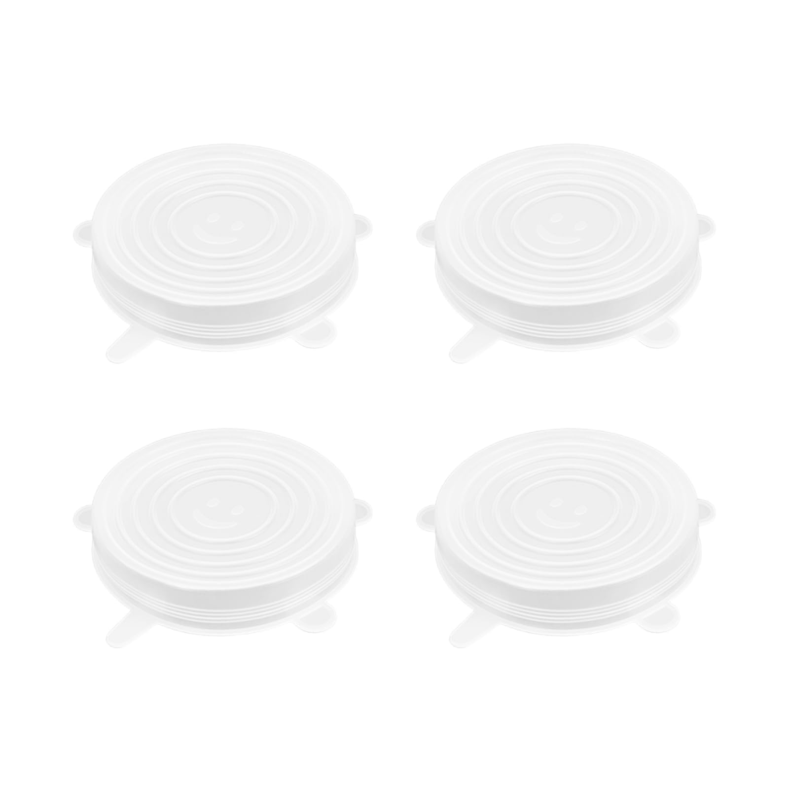 WUMUZAI 4 Pack 4.5in Reusable Silicone Stretch Lids, Silicone Bowl Covers for Food Storage, Universal Stretchable Lids for Containers Produce, Elastic Expandable Seal Cover, Microwave Freezer Safe