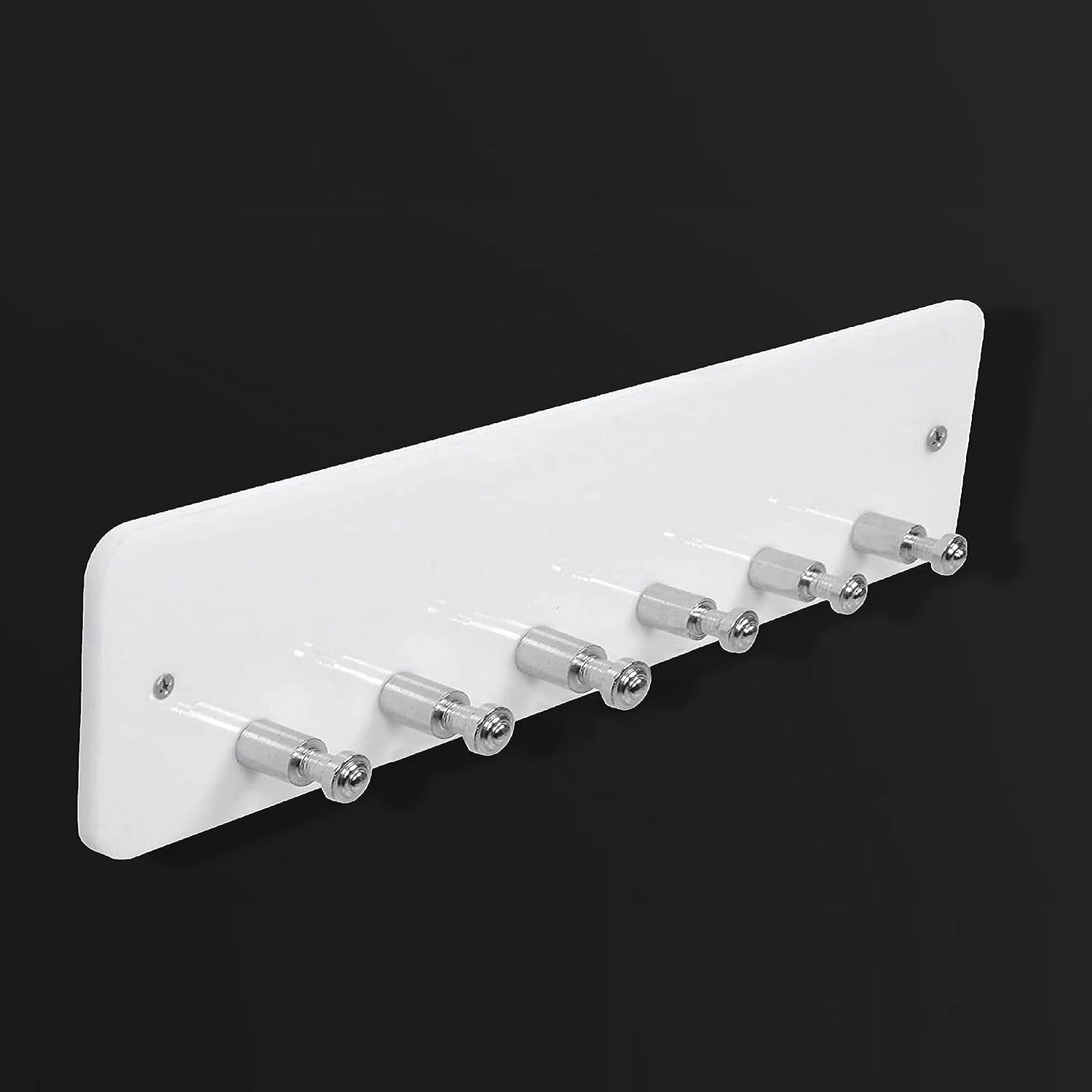 FORTUNE High Grade Acrylic Key Stand Wall Mount, 6 Hooks Cloth Holder, Jewelry Holder Multipurpose for Home, Hotels, Bathroom Accessories Decor- Black and White (Key Stand Stud, Pack of 1)-image-21