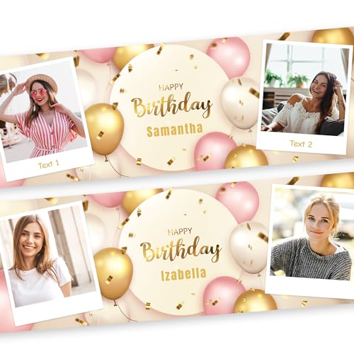 Geburtstagsbanner Personalisiert mit 2 Fotos