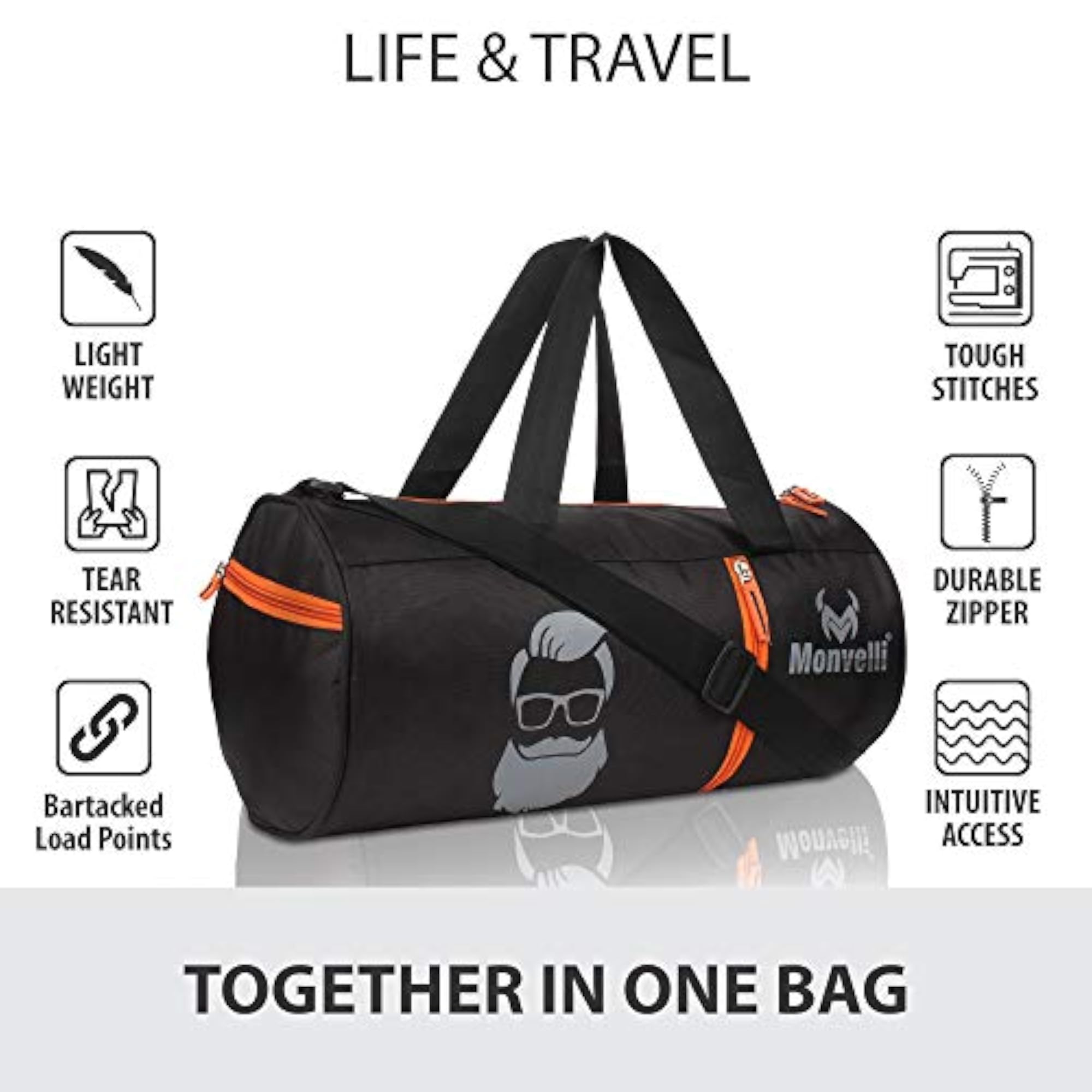 Polyester Shoulder Gym Sports Bag for Men and Women