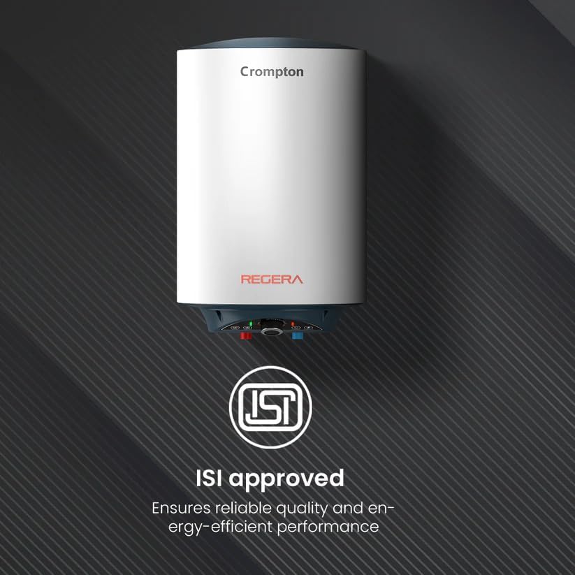 Image of Crompton Regera 25L Storage Water Heater ASWH-3825, White, 2000W, Glassline Tank, 8 Bar Pressure, Anti-Rust Body, 3-Level Safety System)
