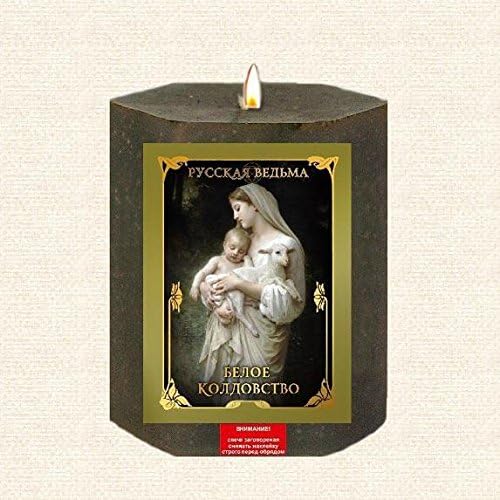 White magic herbal candle Wicca Pagan