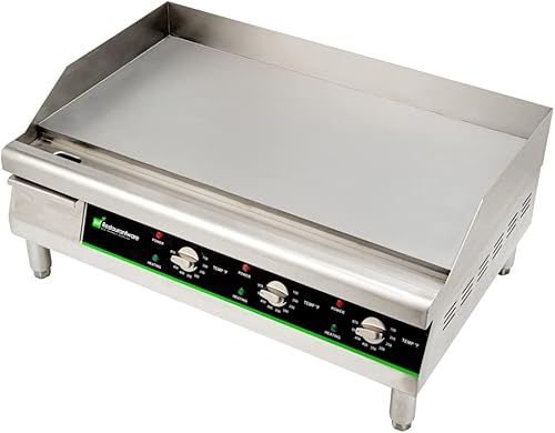 Miniatura 2 de Restaurantware Hi Tek - Plancha eléctrica, 1 plancha duradera para encimera, 208240 V, operación de 3375-4500 W, plancha de acero inoxidable, con