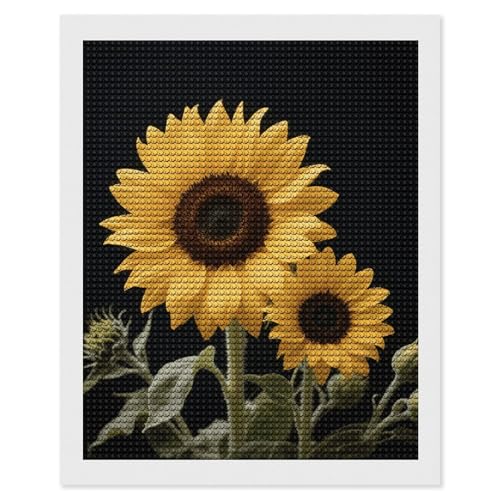 Kit broderie diamant tournesol 5D loisir créatif adulte débutant avec outils complets