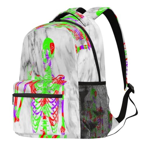 Sac à dos motif marbre grand format contre le mal de dos scolaire