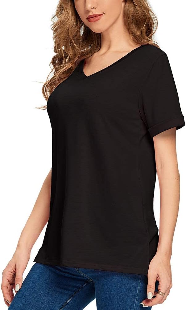 Womens loose fit cotton t shirts Clearance