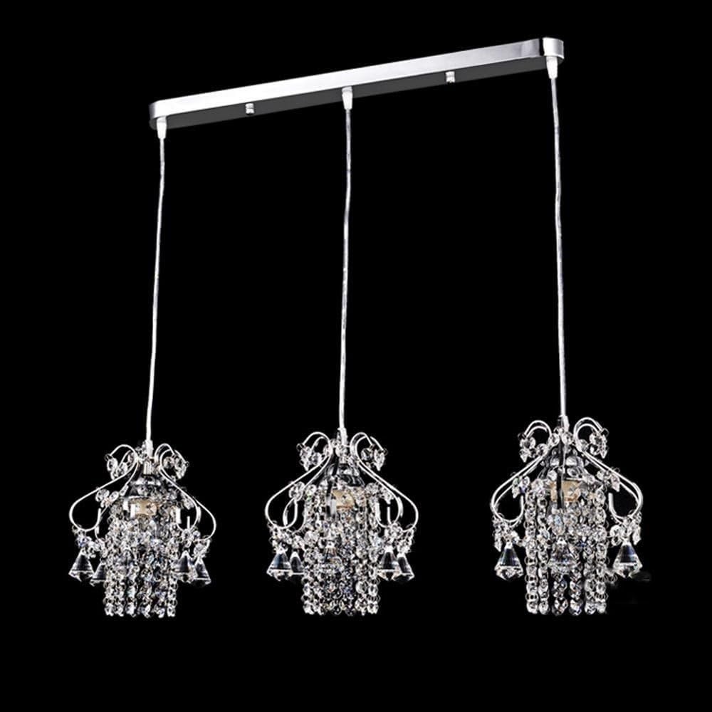 Hertl Lámpara colgante de cristal for restaurante, lámpara colgante creativa for comedor, Bar, cafetería, balcón, pasillo, lámparas colgantes (Color : 3 Head-sideways)