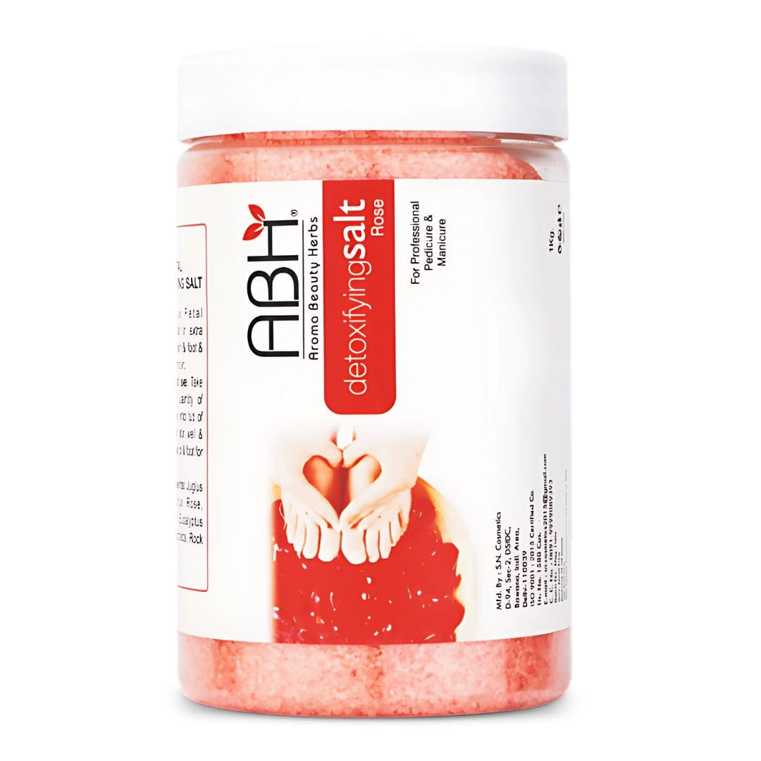 ABH Detoxifying Rose Salt for Pedicure & Manicure – Professional Spa-Grade Foot Soak & Hand Treatment with Himalayan Rock Salt – Exfoliates, Softens, Relaxes & Rejuvenates Skin – Infused with Natural Rose Extract – 500g Jar for Salon & Home Use-image-42