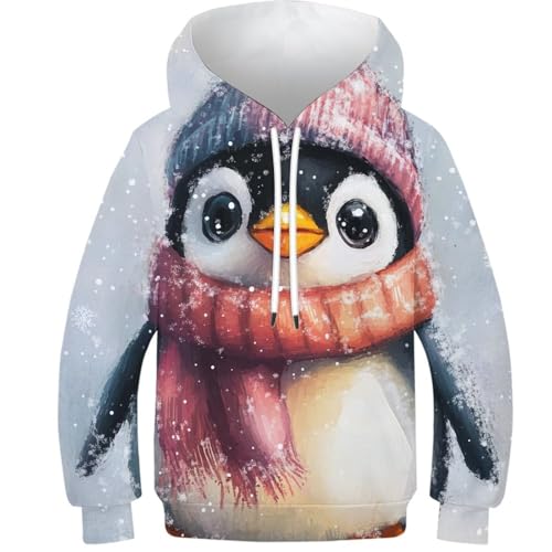 Pull enfant pingouin 3D idéal pour les sorties d'école et les week-ends