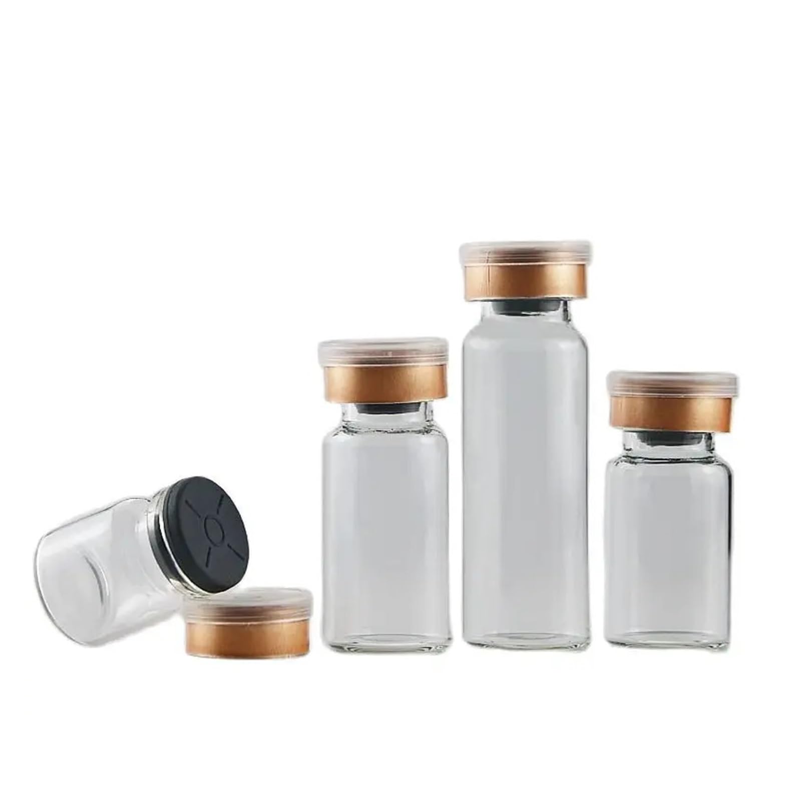 100 Stück Fläschchen mit Deckel, Glasflaschen(2ml/13mm)