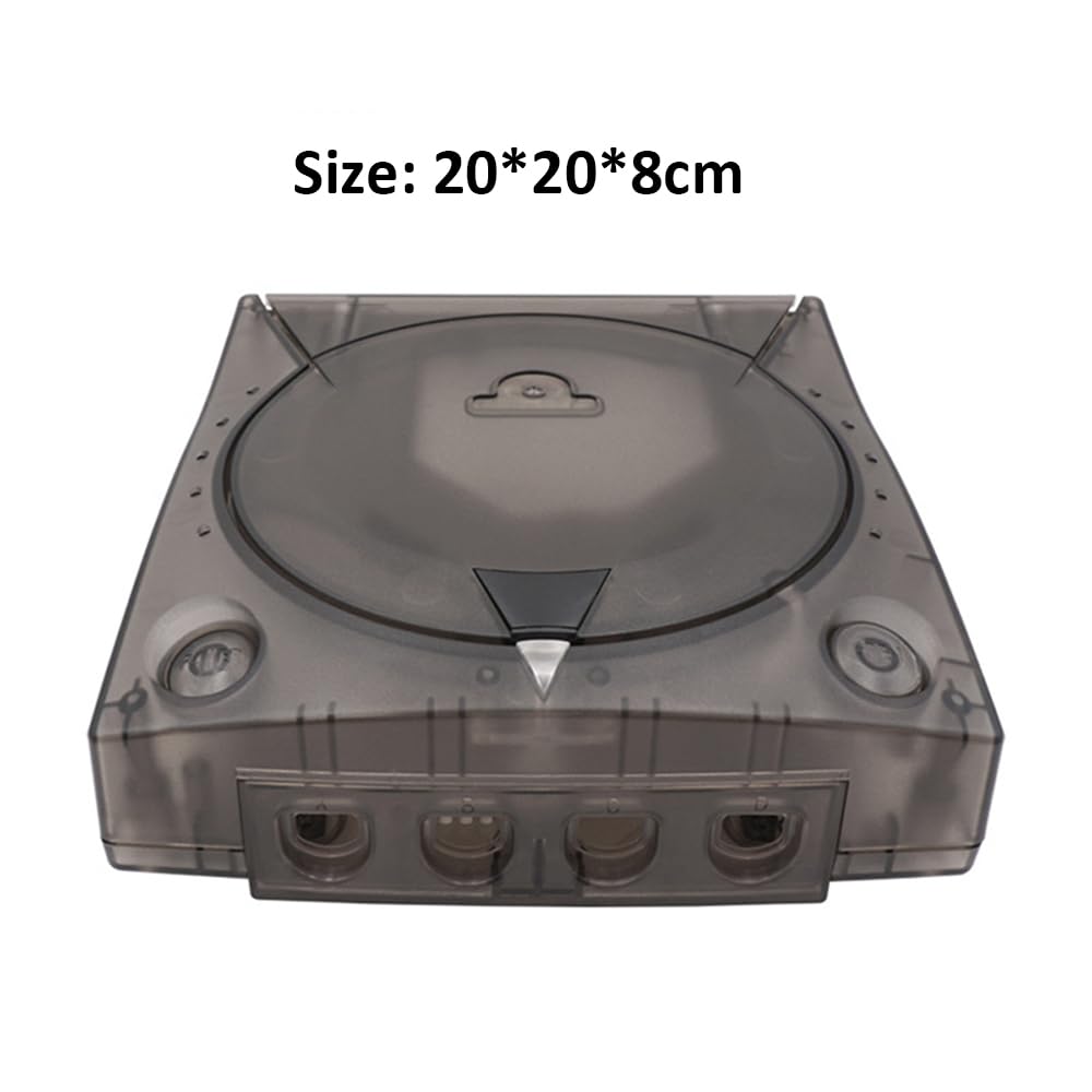 Generic Coque de rechange pour Dreamcast DC, boîtier en plastique translucide, coque de protection pour console de jeu Dreamcast DC Retro Vdeo (noir transparent)
