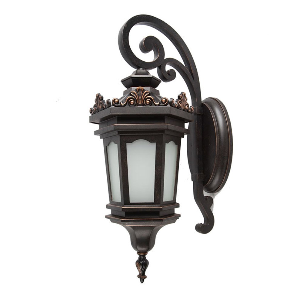 Lanterne murale extérieure LED classique en verre et aluminium de qualité