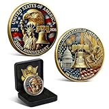 USA 250th Anniversary Commemorative Coin 1776-2026 with Premium Gift Box, America 250 Collectible Coin with American Eagle & Liberty Bell America 250 Merchandise