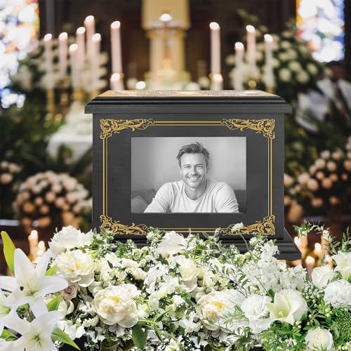 Cremation Urn for Ashes Adult Male Female Wooden Picture Frame Urns Butterfly Large Funeral Memorial Decorative Burial Urn Box and Casket for Ashes Men Women Pet Cat Dog