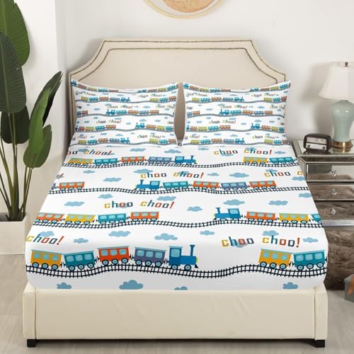 Drap-housse voiture dessin animé lit simple bleu pour changer la déco facilement - 3
