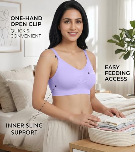 Image of DClub Comfort Revolution Seamless Bra -Easy lite Full-Coverage Wireless Everyday Bra with Soft Comfort with Removable Pad.
