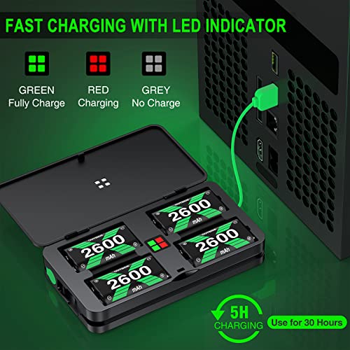 4X2600Mah Xbox Controller Battery Pack Compatible For Xbox One/Xbox Series X/S Rechargeable Battery Packs For Xbox One S/X/One Elite Fast Charger Batteries #TOP6