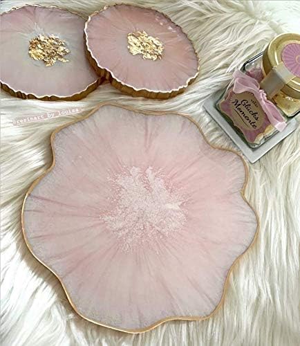 Coasters Resin Molds, Silicone Molds for Resin, 4 PCS Flexible Geode Agate Molds,for Making Cup Mats, Geode Coasters, Home Decoration