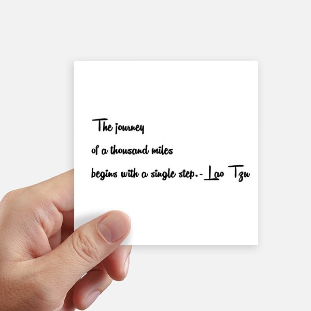 Sticker citation Lao Tseu 10x10 cm autocollant carré pour gourde et ordinateur portable x8