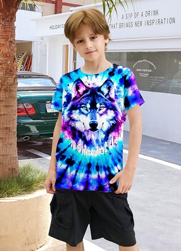 Image of Boys Tie Dye Shirt Size 4-14 Hippies Senior Rainbow Tees T Shirts for Kids | Tees T shirts for Kids