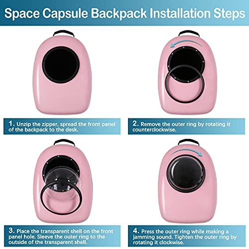 Henkelion Cat Backpack Carrier Bubble Bag, Space Capsule Shell Dog Backpack Carrier for Small Pets Dogs, Pet Carrier Dog… - Image 7