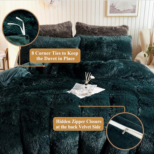 image for XeGe Plush Shaggy Duvet Cover, Luxury Ultra Soft Crystal Velvet Fuzzy 